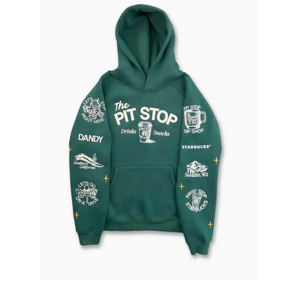 Dandy Worldwide Starbucks Hoodie The Pit Stop West Coast Graphic Pullover small